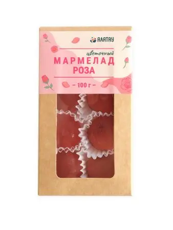 Мармелад цветочный Роза в крафтовой упаковке 100 г Мармелад цветочный Роза в крафтовой упаковке 100 г